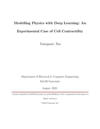 Modelling physics with deep learning: An experimental case of cell contractility thumbnail