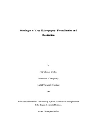 Ontologies of Cree hydrography: formalization and realization thumbnail