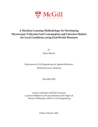 A machine learning methodology for developing microscopic vehicular fuel consumption and emission models for local conditions using real-world measures thumbnail