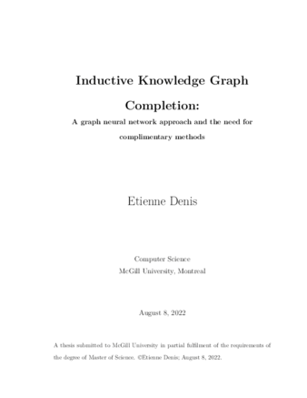 Inductive Knowledge Graph Completion: A graph neural network approach and the need for complimentary methods thumbnail