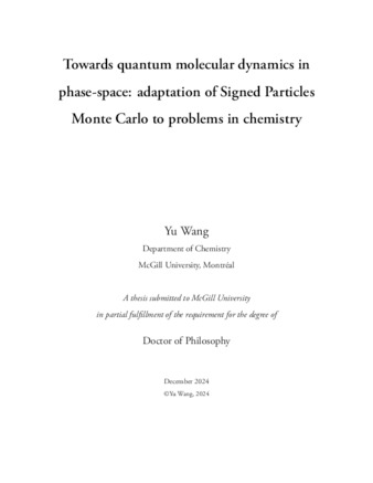 Towards quantum molecular dynamics in phase-space: adaptation of signed particles Monte Carlo to problems in chemistry thumbnail