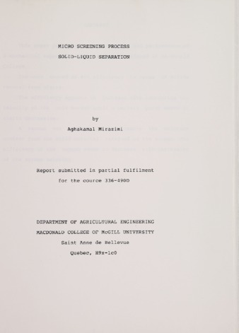 Micro Screening Process Solid-Liquid Separation thumbnail