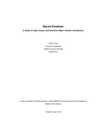 Sacred Shadows: A study of light, vision, and intention within Catholic architecture thumbnail