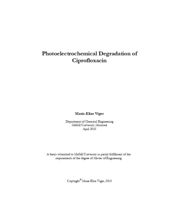 Photoelectrochemical degradation of ciprofloxacin thumbnail