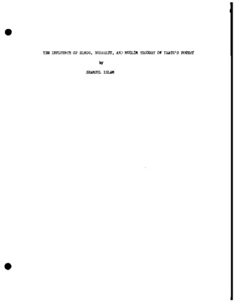 The influence of Hindu, Buddhist and Muslim thought on Yeat's poetry thumbnail