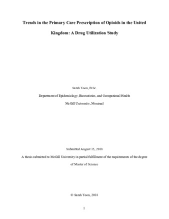 Trends in the primary care prescription of opioids in the United Kingdom: A drug utilization study thumbnail