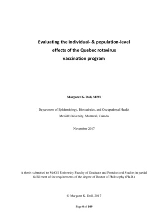 Evaluating the individual- &amp; population-level effects of the Quebec rotavirus vaccination program thumbnail