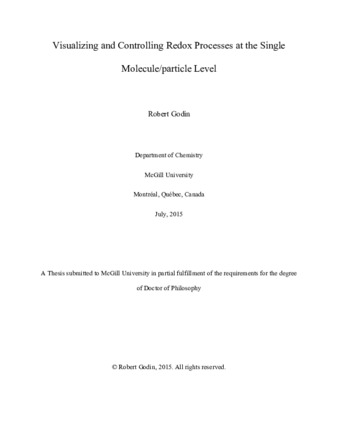 Visualizing and controlling redox processes at the single molecule/particle level thumbnail