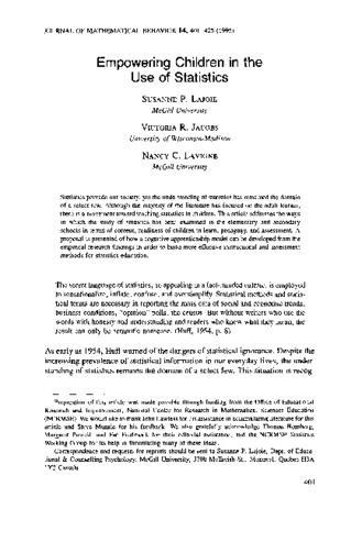 Empowering children in the use of statistics thumbnail