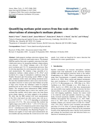 Quantifying methane point sources from fine-scale satellite observations of atmospheric methane plumes thumbnail