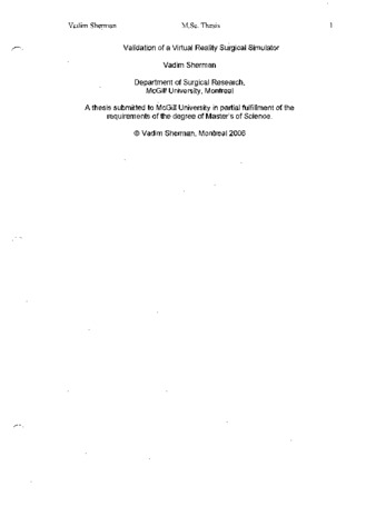 Validation of a virtual reality surgical simulator thumbnail