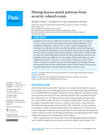 Mining known attack patterns from security-related events thumbnail