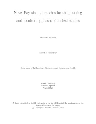 Novel Bayesian approaches for the planning and monitoring phases of clinical studies thumbnail