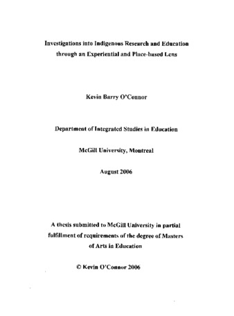 Investigations into Indigenous research and education through an experiential and place-based lens thumbnail