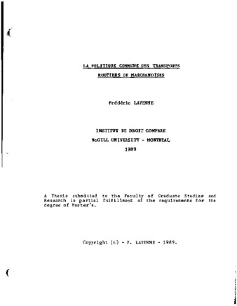 La politique commune des transports routiers de marchandises / thumbnail