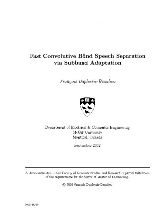 Fast convolutive blind speech separation via subband adaptation thumbnail