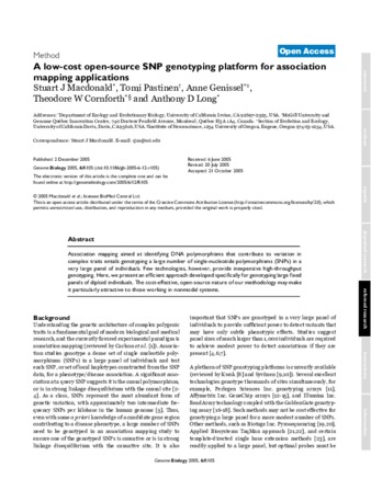 A low-cost open-source SNP genotyping platform for association mapping applications thumbnail