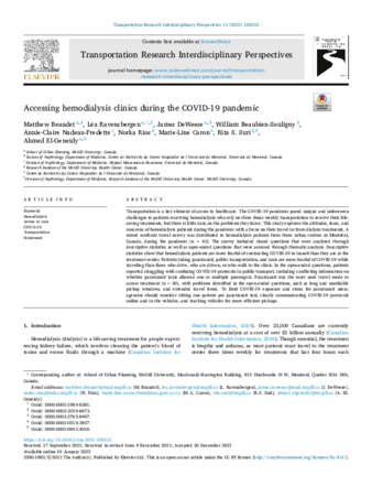 Accessing hemodialysis clinics during the COVID-19 pandemic thumbnail