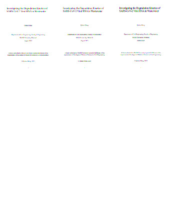 Investigating the degradation kinetics of SARS-CoV-2 Viral RNA in wastewater thumbnail