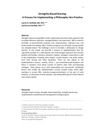 Strengths-Based Nursing: A Process for Implementing a Philosophy Into Practice thumbnail