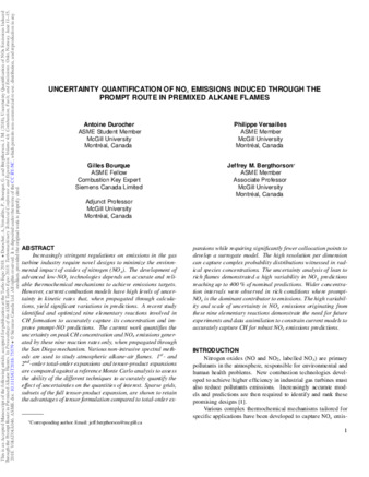 Uncertainty Quantification of NOx Emissions Induced Through the Prompt Route in Premixed Alkane Flames  thumbnail