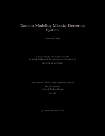 Domain modeling mistake detection system thumbnail