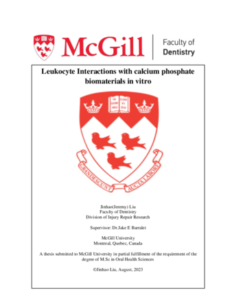 Leukocyte Interactions with calcium phosphate biomaterials in vitro thumbnail