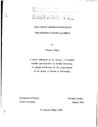 Weyl orbits and branching rules for affine Kac-Moody algebras thumbnail