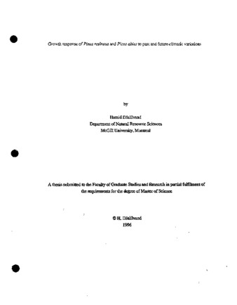 Growth response of Pinus resinosa and Picea abies to past and future climatic variations thumbnail