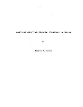 The effectiveness of monetary policy in dealing with regional disparities in Canada thumbnail