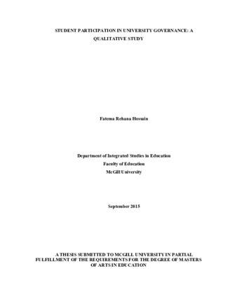 Student participation in university governance: a qualitative study thumbnail