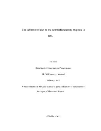 The influence of diet on the neuroinflammatory response in rats thumbnail
