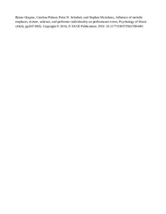 Influence of melodic emphasis, texture, salience, and performer individuality on performance errors thumbnail