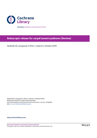 Endoscopic Release for Carpal Tunnel Syndrome thumbnail