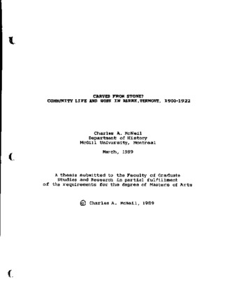 Carved from stone? : community life and work in Barre, Vermont, 1900-1922 thumbnail