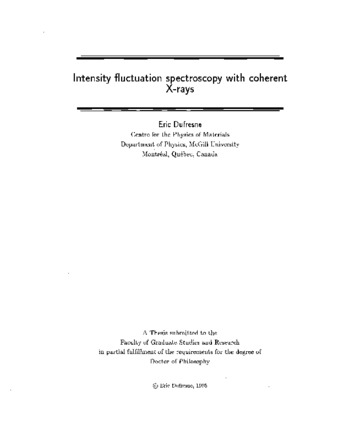 Intensity fluctuation spectroscopy with coherent X-rays thumbnail