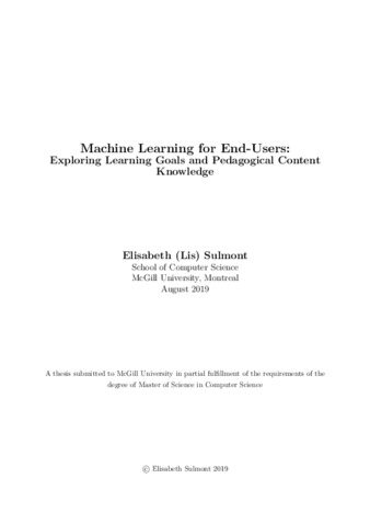 Machine learning for end-users: exploring learning goals and pedagogical content knowledge thumbnail