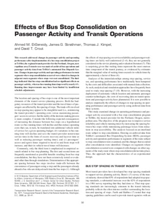 Effects of Bus Stop Consolidation on Passenger Activity and Transit Operations thumbnail