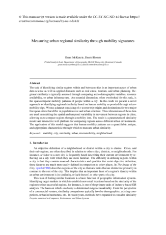 Measuring urban regional similarity through mobility signatures thumbnail