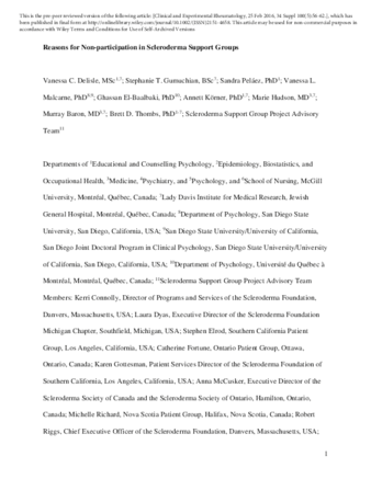 Reasons for non-participation in scleroderma support groups. thumbnail