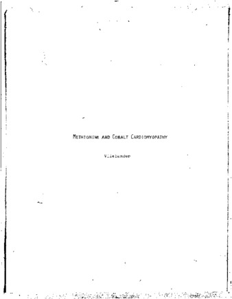 The protective effect of methionine against the combined cardiotoxic effect of a low protein diet and cobalt in the rat. thumbnail