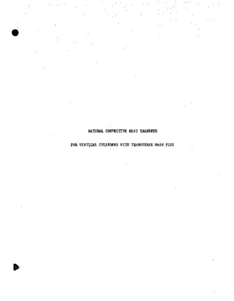 Natural convective heat transfer for vertical cylinders with transverse mass flux. thumbnail