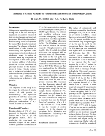 Influence of Genetic Variants on Voluminosity and Hydration of Individual Caseins thumbnail