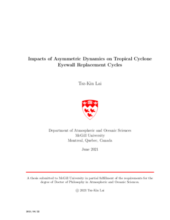 Impacts of asymmetric dynamics on tropical cyclone eyewall replacement cycles thumbnail