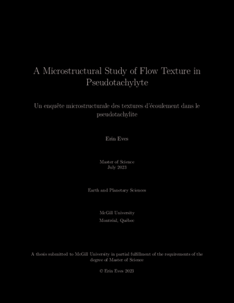 A Microstructural Investigation of Flow Texture in Pseudotachylyte thumbnail