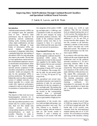 Improving Dairy Yield Predictions Through Combined Record Classifiers and Specialized Artificial Neural Networks thumbnail