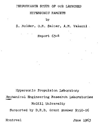 Performance of gun launched hypersonic ramjets thumbnail