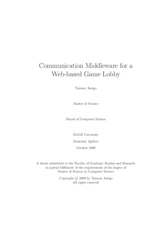 Communication middleware for a web-based game lobby thumbnail