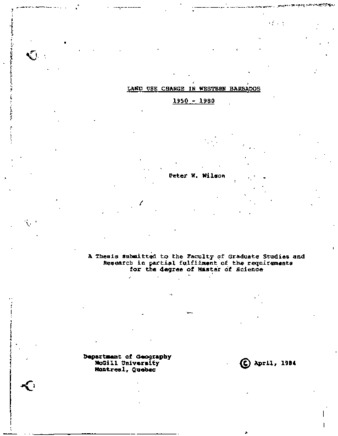 Land use change in western Barbados, 1950-1980 thumbnail