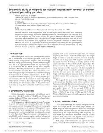 Systematic study of magnetic tip induced magnetization reversal of e-beam patterned permalloy particles thumbnail